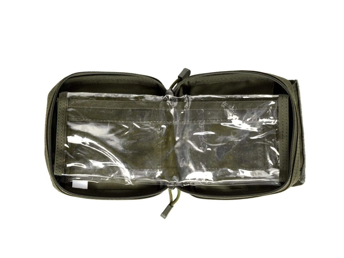 Admin pouch with panel and map, Olive 2