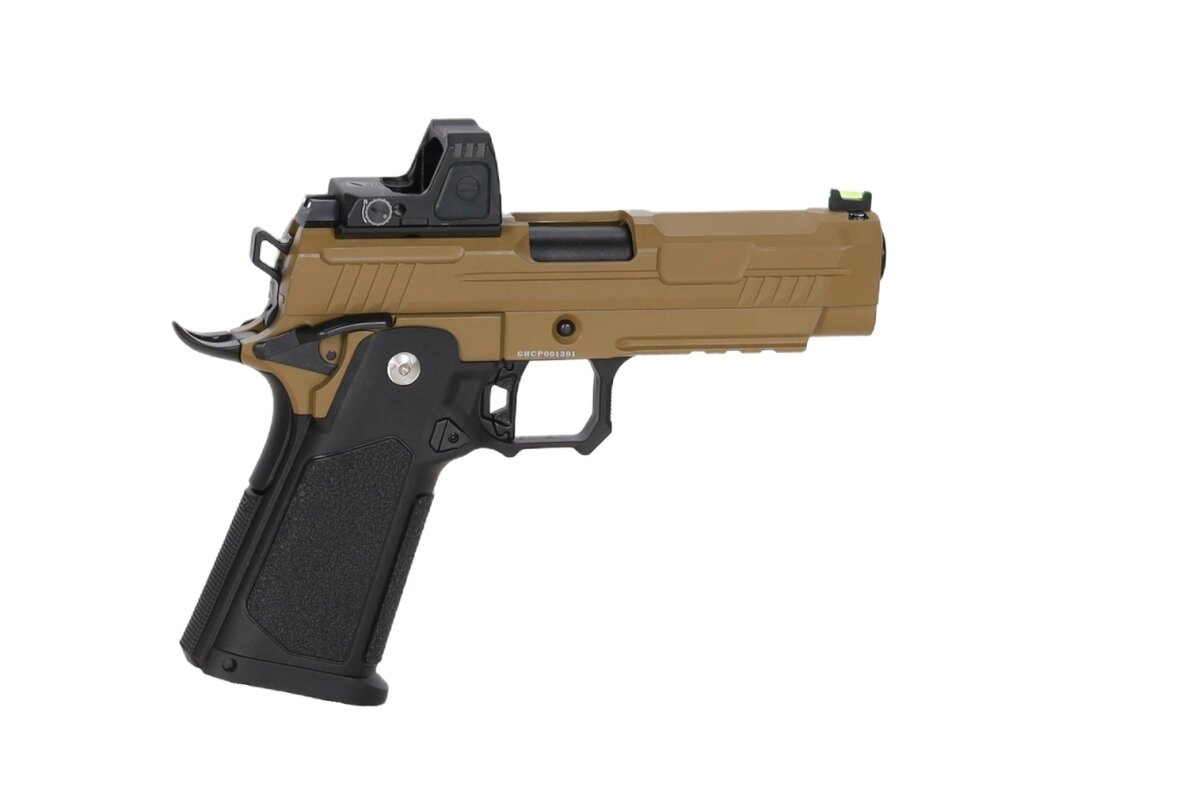 Arcturus Vanguard 4.3" Hi-Capa GBB Optics Ready airsoft pistol with ARS-1 red dot sight Half-Tan 3 Arcturus Vanguard 4.3" Hi-Capa GBB Optics Ready airsoft pistol with ARS-1 red dot sight Half-Tan 3