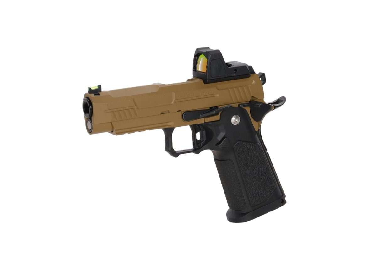 Arcturus Vanguard 4.3" Hi-Capa GBB Optics Ready airsoft pistol with ARS-1 red dot sight Half-Tan 13
