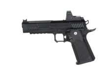 Arcturus Vanguard 5" Hi-Capa GBB Optics Ready airsoft pistol with ARS-1 red dot sight Black