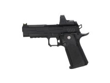 Arcturus Vanguard 4.3" Hi-Capa GBB Optics Ready airsoft pistol with ARS-1 red dot sight Black