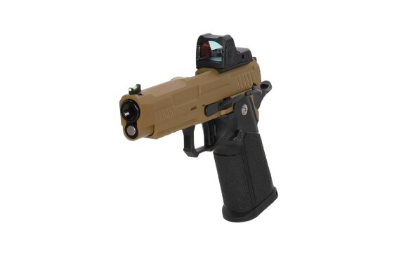Arcturus Vanguard 4.3" Hi-Capa GBB Optics Ready airsoft pistol with ARS-1 red dot sight Half-Tan 2 Arcturus Vanguard 4.3" Hi-Capa GBB Optics Ready airsoft pistol with ARS-1 red dot sight Half-Tan 2