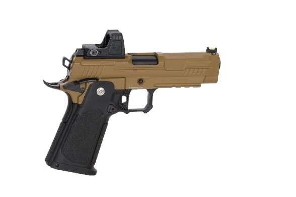 Arcturus Vanguard 4.3" Hi-Capa GBB Optics Ready airsoft pistol with ARS-1 red dot sight Half-Tan 3 Arcturus Vanguard 4.3" Hi-Capa GBB Optics Ready airsoft pistol with ARS-1 red dot sight Half-Tan 3