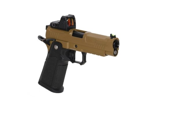 Arcturus Vanguard 4.3" Hi-Capa GBB Optics Ready airsoft pistol with ARS-1 red dot sight Half-Tan 4 Arcturus Vanguard 4.3" Hi-Capa GBB Optics Ready airsoft pistol with ARS-1 red dot sight Half-Tan 4
