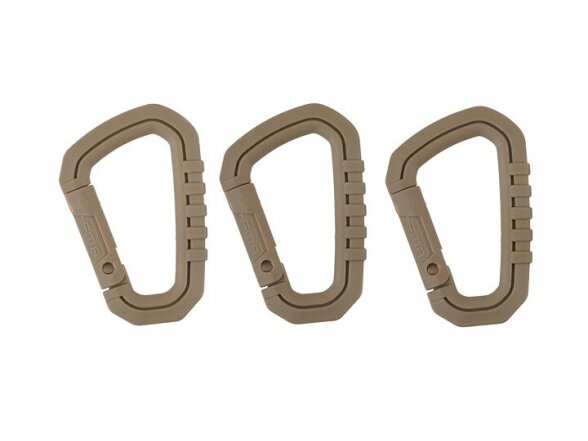 Plastic carabiner set - Dark earth