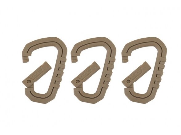 Plastic carabiner set - Dark earth 1