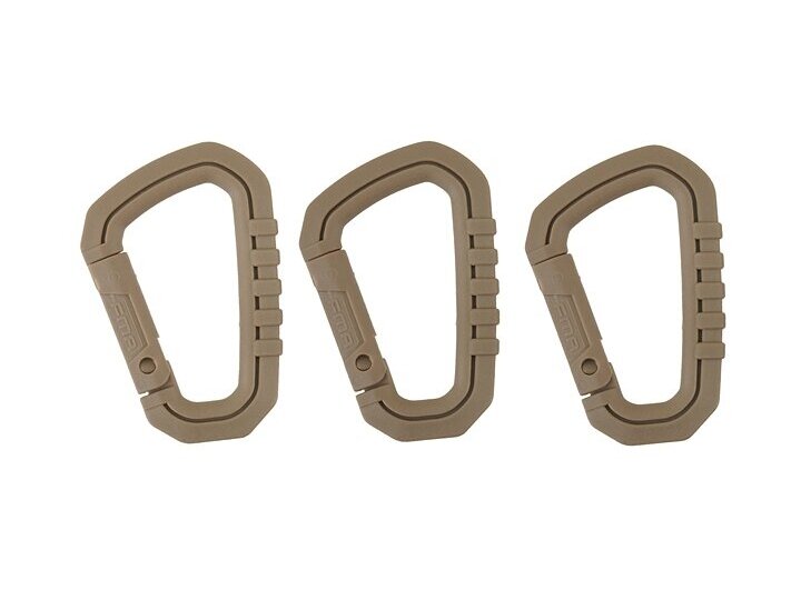 Plastic carabiner set - Dark earth
