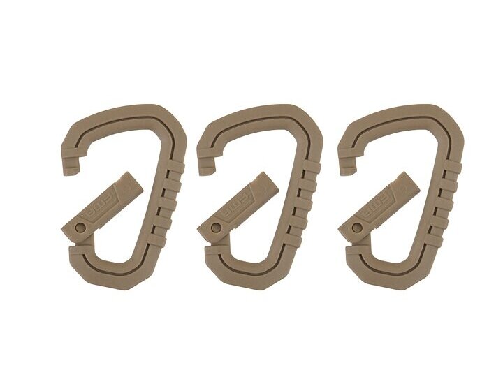 Plastic carabiner set - Dark earth 1