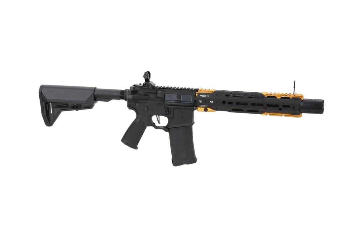 King Arms x Strike Industries Sentinel GRIDLOK® 11" Aster SE ETU Black and Gold airsoft Carbine 15 King Arms x Strike Industries Sentinel GRIDLOK® 11" Aster SE ETU Black and Gold airsoft Carbine 15