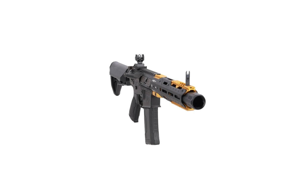 King Arms x Strike Industries Sentinel GRIDLOK® 8.5" Aster SE ETU Black and Gold airsoft Carbine 7