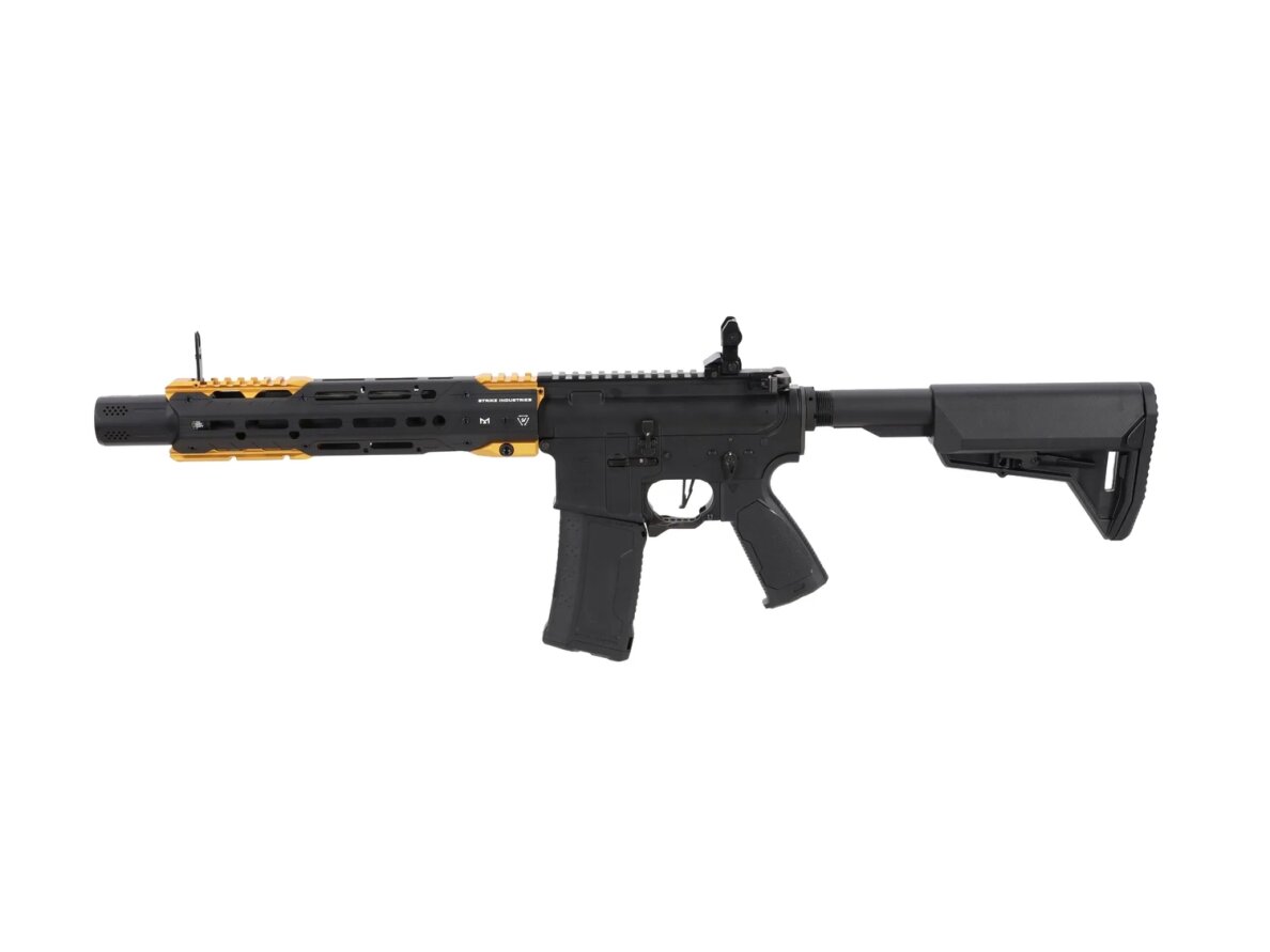 King Arms x Strike Industries Sentinel GRIDLOK® 11" Aster SE ETU Black and Gold airsoft Carbine