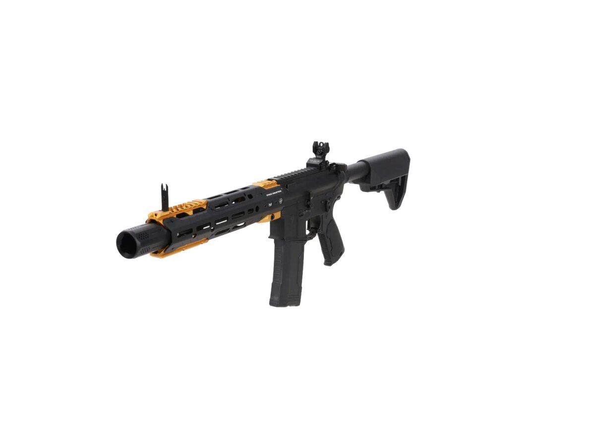 King Arms x Strike Industries Sentinel GRIDLOK® 11" Aster SE ETU Black and Gold airsoft Carbine 2