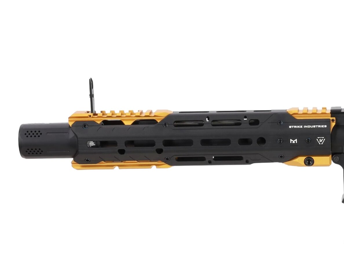 King Arms x Strike Industries Sentinel GRIDLOK® 11" Aster SE ETU Black and Gold airsoft Carbine 4