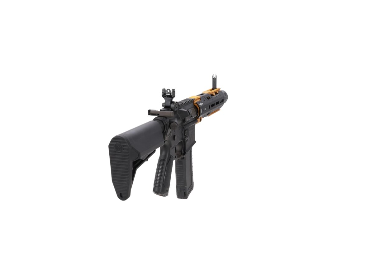 King Arms x Strike Industries Sentinel GRIDLOK® 8.5" Aster SE ETU Black and Gold airsoft Carbine 10
