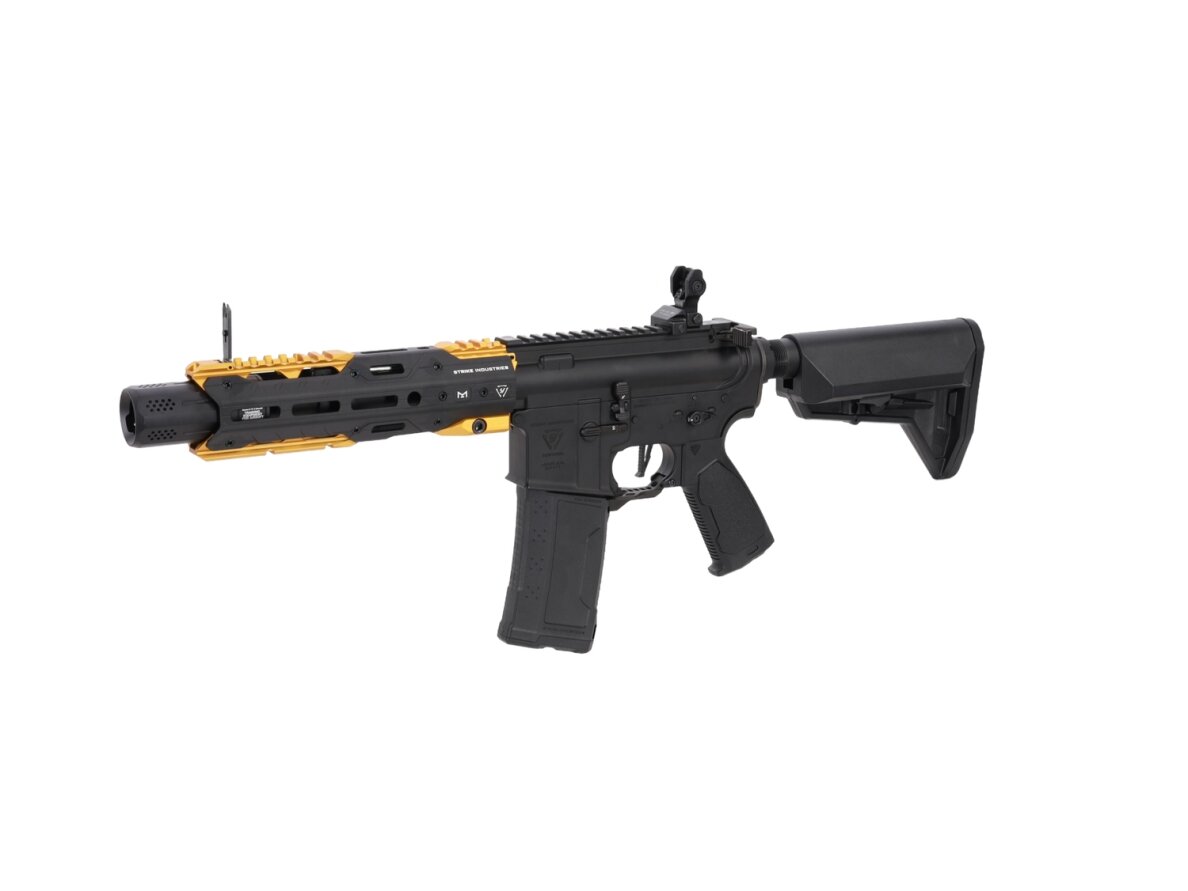 King Arms x Strike Industries Sentinel GRIDLOK® 8.5" Aster SE ETU Black and Gold airsoft Carbine 5