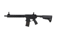 King Arms x Lancer Systems airsoft Carbine L15 LCH7 12" Faux Carbon Black