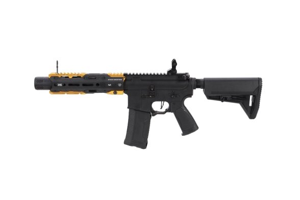 King Arms x Strike Industries Sentinel GRIDLOK® 8.5" Aster SE ETU Black and Gold airsoft Carbine