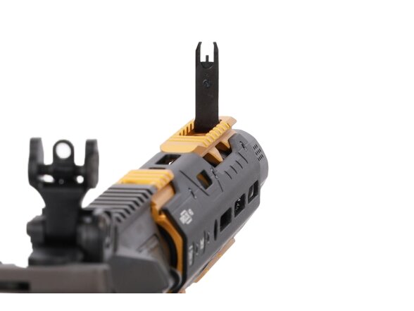King Arms x Strike Industries Sentinel GRIDLOK® 8.5" Aster SE ETU Black and Gold airsoft Carbine 14