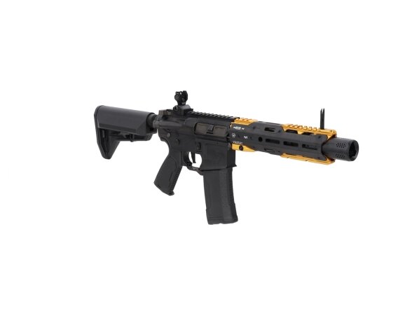 King Arms x Strike Industries Sentinel GRIDLOK® 8.5" Aster SE ETU Black and Gold airsoft Carbine 9