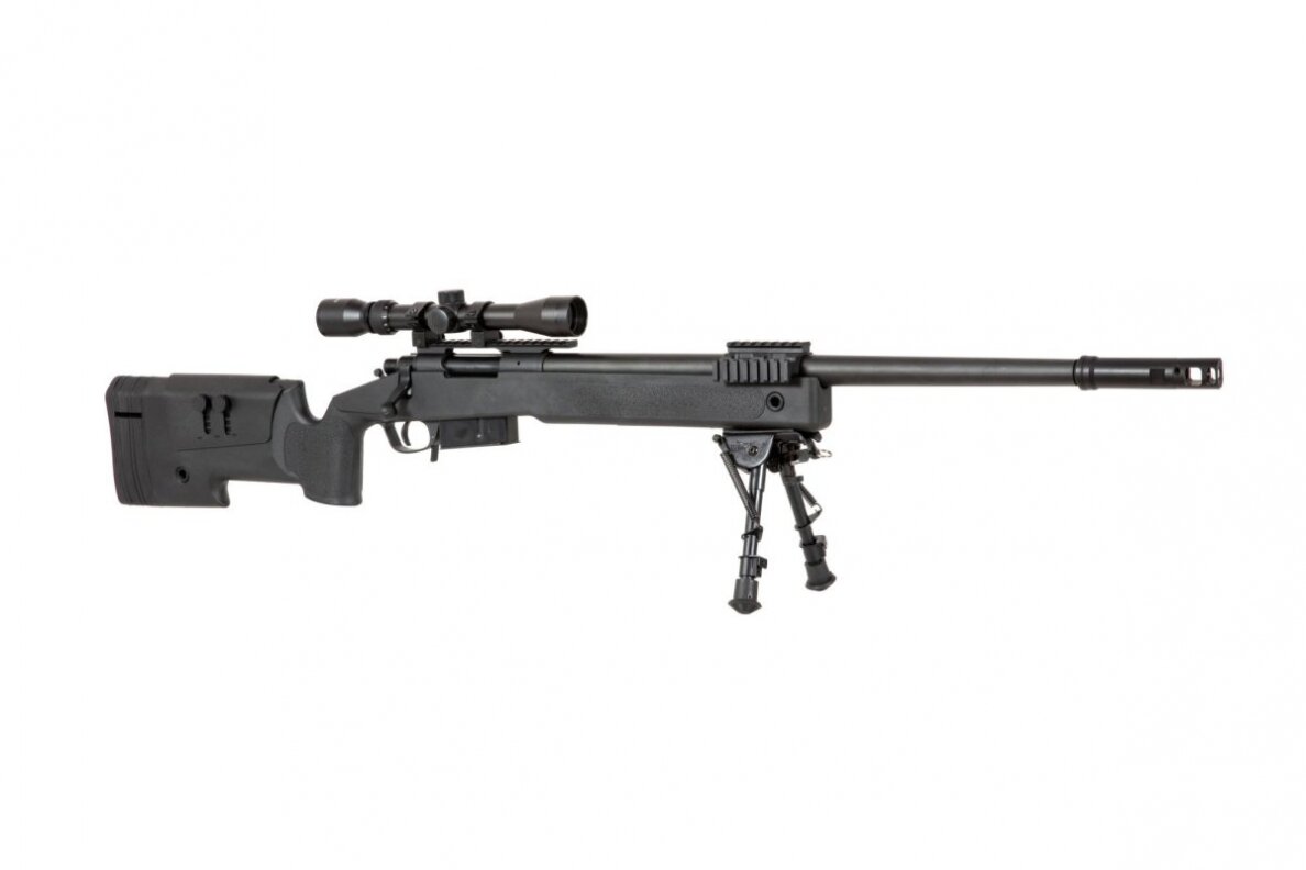 SA-S03 CORE™ Sniper Rifle Replica with Scope and Bipod - Black 10