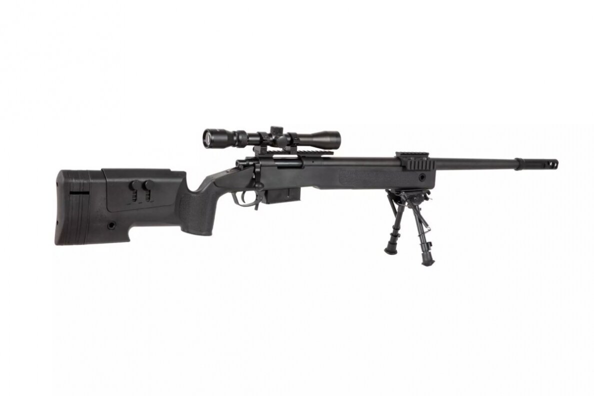 SA-S03 CORE™ Sniper Rifle Replica with Scope and Bipod - Black 5