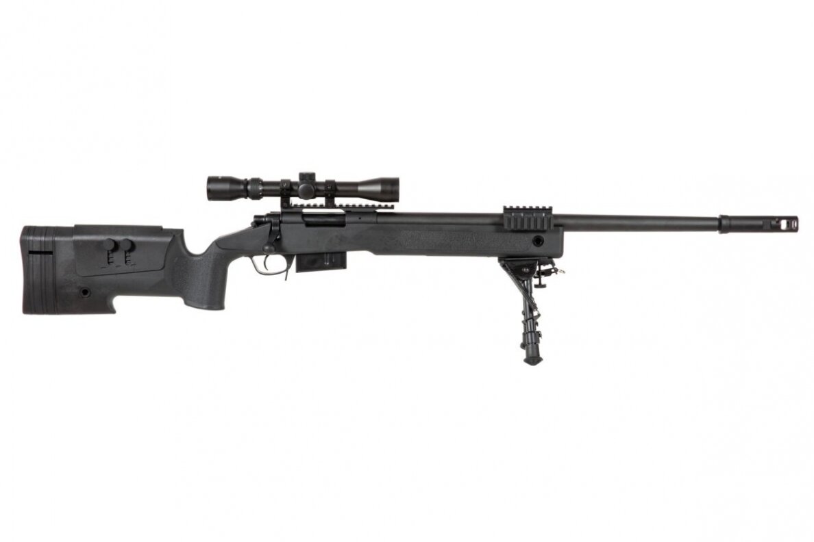 SA-S03 CORE™ Sniper Rifle Replica with Scope and Bipod - Black 8