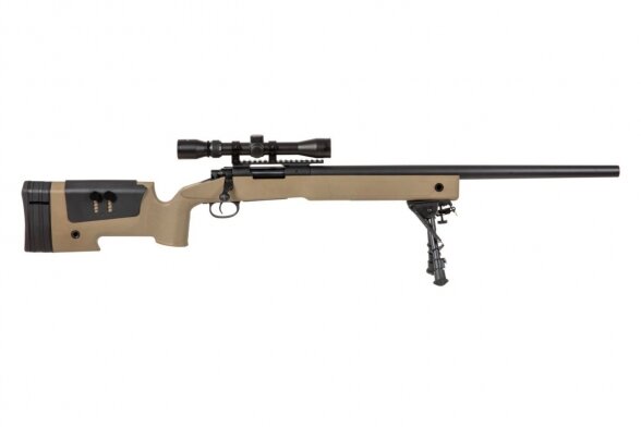 SA-S02 CORE™ Sniper Rifle Replica with Scope and Bipod - Tan 3 SA-S02 CORE™ Sniper Rifle Replica with Scope and Bipod - Tan 3