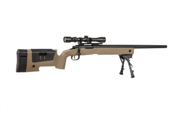SA-S02 CORE™ Sniper Rifle Replica with Scope and Bipod - Tan 5 SA-S02 CORE™ Sniper Rifle Replica with Scope and Bipod - Tan 5