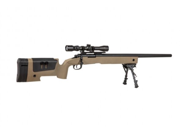 SA-S02 CORE™ Sniper Rifle Replica with Scope and Bipod - Tan 5 SA-S02 CORE™ Sniper Rifle Replica with Scope and Bipod - Tan 5