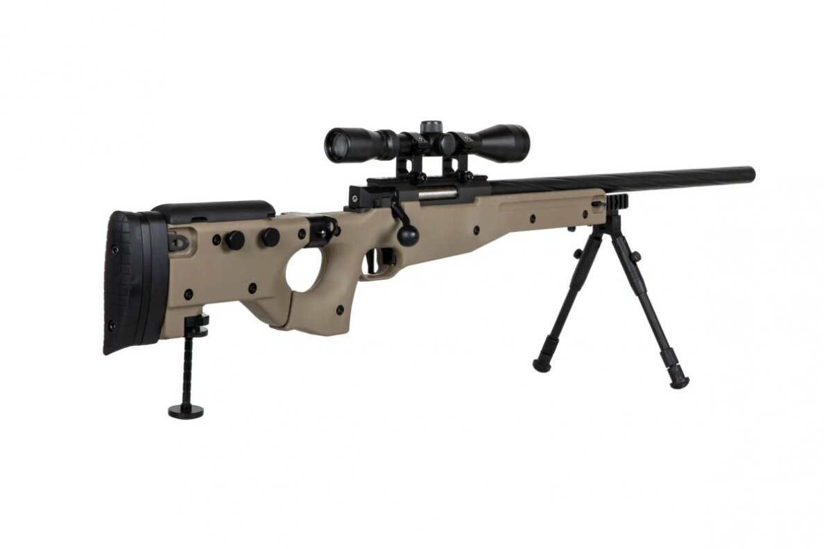 Specna Arms SA-S14 sniper airsoft rifle with scope and bipod Tan 1