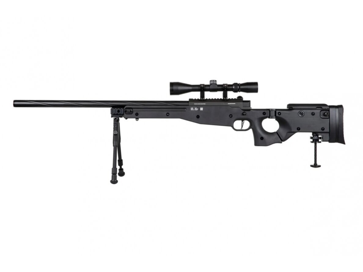 Specna Arms SA-S14 sniper airsoft rifle with scope and bipod Black Specna Arms SA-S14 sniper airsoft rifle with scope and bipod Black