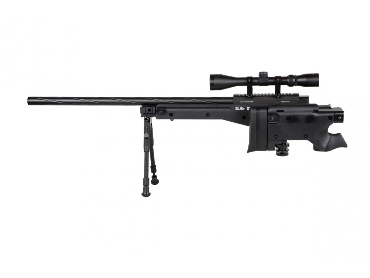 Specna Arms SA-S14 sniper airsoft rifle with scope and bipod Black 2 Specna Arms SA-S14 sniper airsoft rifle with scope and bipod Black 2