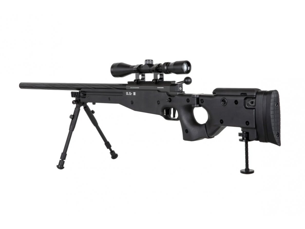 Specna Arms SA-S14 sniper airsoft rifle with scope and bipod Black 1 Specna Arms SA-S14 sniper airsoft rifle with scope and bipod Black 1