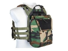 Specna Arms Tactical Plate Carrier type waistcoat with assault panel Woodland