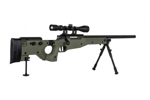 Specna Arms SA-S14 sniper airsoft rifle with scope and bipod Olive 6 Specna Arms SA-S14 sniper airsoft rifle with scope and bipod Olive 6