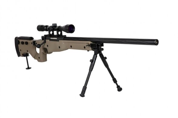 Specna Arms SA-S14 sniper airsoft rifle with scope and bipod Tan 3