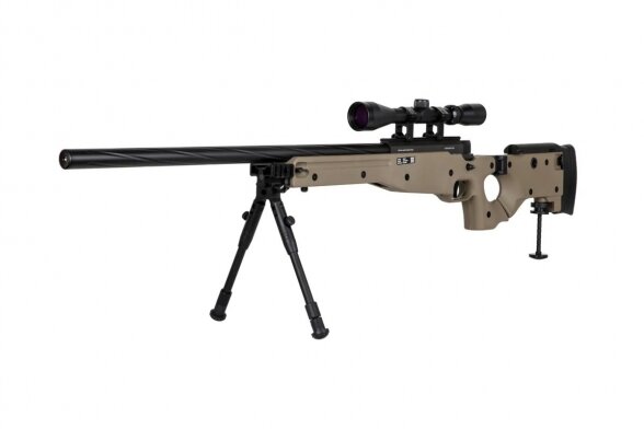 Specna Arms SA-S14 sniper airsoft rifle with scope and bipod Tan 4