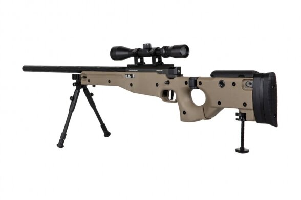 Specna Arms SA-S14 sniper airsoft rifle with scope and bipod Tan 5