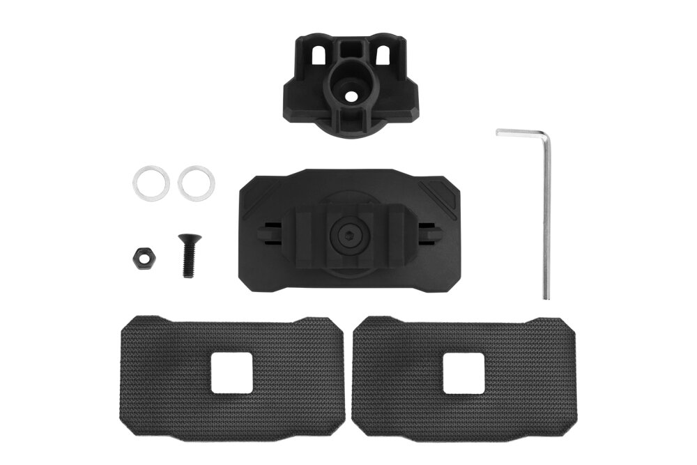 Universal flashlight mount for Wosport helmet Black