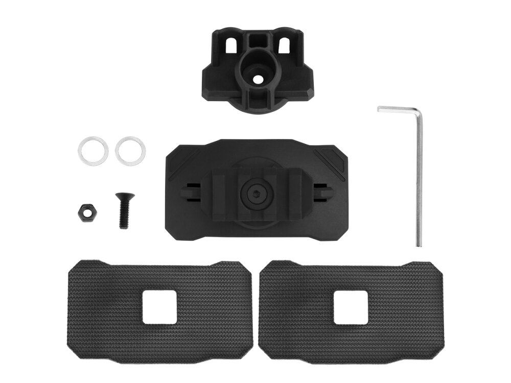Universal flashlight mount for Wosport helmet Black