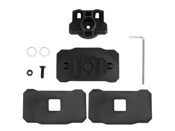 Universal flashlight mount for Wosport helmet Black